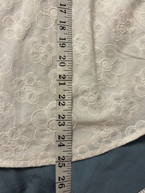 Cotton Eyelet Lace Peter Pan Collar Button-Up Blouse - Picture 6 of 14